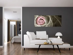 Obraz - Abstraktné ruže svetlo ružová (120x50 cm)