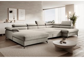 Rohová sedačka U s rozkladom Poly Roh U P - béžová / čierna