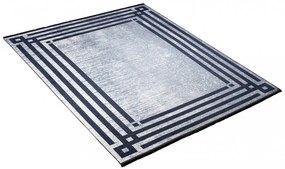Sivý trendový koberec s protišmykovou úpravou a geometrickým vzorom Šírka: 80 cm | Dĺžka: 150 cm