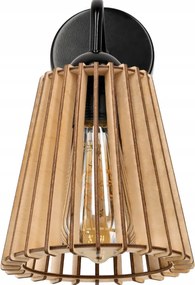 Nástenné LED svietidlo 1x E27 LOFT edison LED nad zrkadlo drevený kužeľ