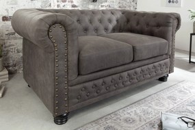 Sedacia súprava 40518 Chesterfield 2-sedenie Vintage Šedá Taupe