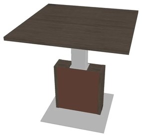 Výškovo nastaviteľný rokovací stôl Verno+ S 120 x 120 cm, dub antracit / hnedá