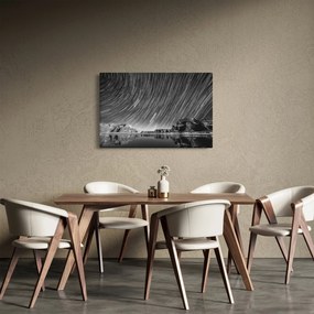 Čiernobiely obraz hviezdnej oblohy (90x60 cm)