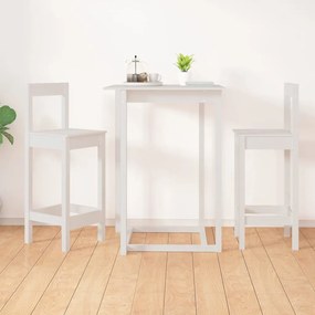 Barové stoličky 2 ks biele 40x41,5x112 cm borovicový masív 833262