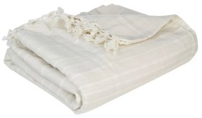 Prikrývka na posteľ so strapcami Ollina 230x250 krémová
