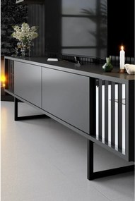 Televízny stolík s policami Chrome Anthracite and Black