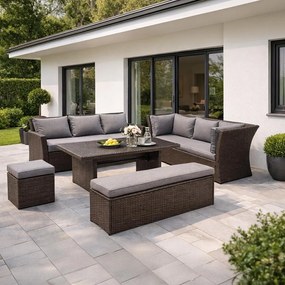 Veľká rodinná záhradná súprava Avenberg CORSICA hnedá/sivá