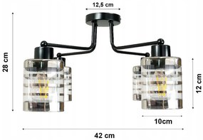 BERGE Závesná lampa DRON 4xE27 - SKLENENÁ KOCKA