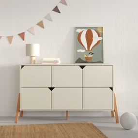 Bellamy Moderná komoda Lotta - 6 zásuviek (béžová)