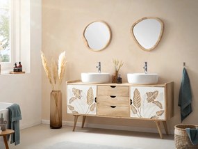 furniture-nabytek.cz - Masívna skrinka pod umývadlo Barani z mangového dreva, lakovaná, hnedá – 150×42×75 cm