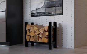 Stojan na drevo Medya square - 30x60x60 cm, kov čierny
