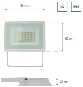 LED Vonkajší reflektor NOCTIS LUX 3 LED/30W/230V 3000K IP65 biela
