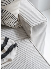 Biela menčestrová rozkladacia rohová pohovka (ľavý roh/do tvaru "U") Brave Dave – Miuform