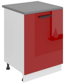 Kuchynská skrinka Belini Premium Full Version spodná 60 cm červený lesk s pracovnou doskou