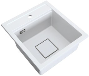 Gamma Quadro 4550, 1-komorový granitový drez 450x495x220 mm, biela, GMA-ZLE000220