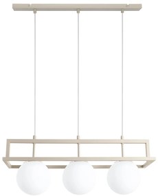 Závesné svietidlo Florence, 3x biele sklenené tienidlo, be/g