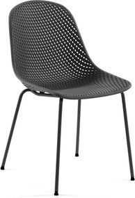 Tmavosivá kovová záhradná stolička Quinby – Kave Home