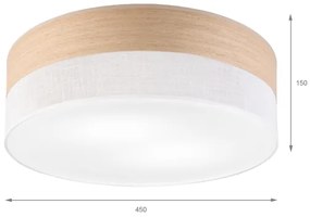 Stropné svietidlo SIRJA WOOD 2xE27/15W/230V pr. 45 cm biela/dub