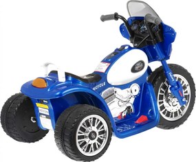 Ramiz Chopper batériový bicykel pre deti Modrý + 3 kolesá + Zvuky + LED svetlá