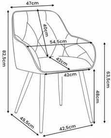 Sada dvoch jedálenských stoličiek DIAMANT zamatové, tyrkysové / čierne nohy (2 ks)