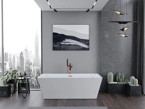 Mexen Lita, voľne stojaca vaňa 170 x 75 cm, biela, ružové zlato prepad, 52121707500-60