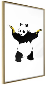 Artgeist Plagát - Panda with Guns [Poster] Veľkosť: 20x30, Verzia: Zlatý rám