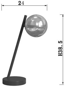 ONLI - Stolná lampa PALOMA 1xG9/10W/230V 38,5 cm čierna/dymová