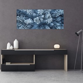 Obraz - Zasnežený les (120x50 cm)