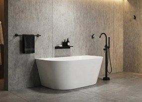 Erga Norah, voľne stojaca vaňa ku stene 170x78 cm + odtoková zátka, biela lesklá, ERG-NORAH-170078-WH-WH