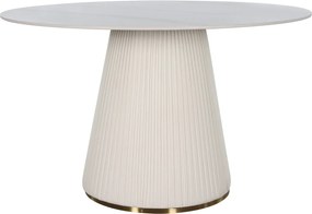 Jedálenský stôl Modig 120 cm eko koža ecru/mramor