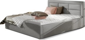 Čalúnená manželská posteľ s roštom Rovigo UP 160 - svetlosivá (Paros 05)