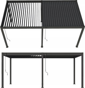 Záhradná pergola Zastrešenie na terasu Elegance 3x6 m kovová antracitová Gutroof