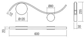 Redo 01-3109 - LED Nástenné svietidlo WAVE LED/9W/230V mosadz