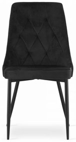 Jedálenský set 1+4, čierny stôl v dekore dub zlatý MADO 120x80cm a čierna zamatová jedálenská stolička IMOLA