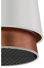 Duolla - Luster na lanku BELL SHINY 1xE27/15W/230V pr. 25 cm biela/medená