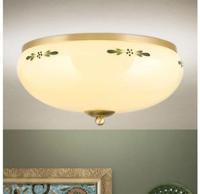 Orion DL 7-674 - Stropné svietidlo LANDHAUS 3xE27/60W/230V pr. 35 cm mosadz/béžová