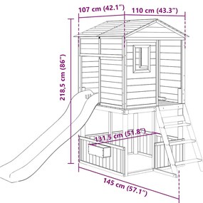 Vonkajšia súprava na hranie masívna jedľa