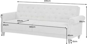 Dizajnová rozkladacia sedačka Scarlet 220 cm zelený zamat