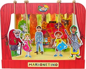 MARIONETINO Bábkové divadlo – Červená Čiapočka a Janko a Marienka (kompletný set, 9 bábok)