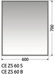 Zrkadlo do kúpeľne Intedoor Centino strieborné 60x70 cm CE ZS 60 S