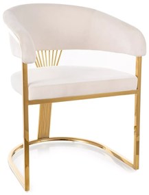 Jedálenská stolička Crown Velvet – svetlosivá