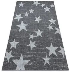 styldomova Sivý detský šnúrkový koberec sizal flat hviezdy 48699392