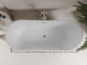 Mexen Celia, voľne stojaca vaňa 170 x 75 cm, biela, chrómový prepad, 52331707500-01