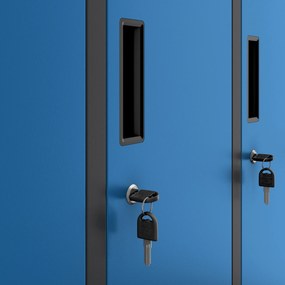 Sociálna BHP šatníková skriňa s 10 dverami BARTEK 1360 x 1720 x 450 mm, antracitovo-modrá