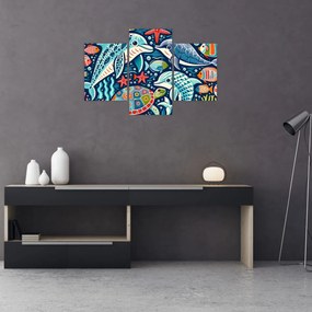 Obraz – Kreslené vodné zvieratká (90x60 cm)