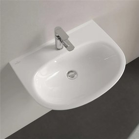 VILLEROY &amp; BOCH O.novo závesné umývadlo s otvorom, bez prepadu, 600 x 460 mm, biela alpská, s povrchom CeramicPlus, 4A4061R1