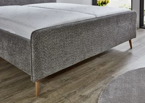 Posteľ Herning 180x200 cm, šedá štruktúrovaná látka