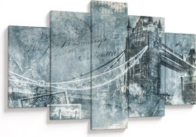 Obraz - Tower Bridge v chladných tónoch (150x105 cm)