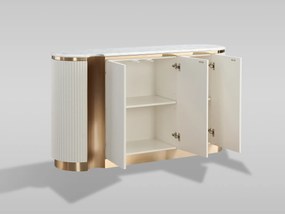 Komoda Stilig ST917 158 cm ecru/zlatá/mramor