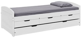 Masívna posteľ s výsuvnou prístelkou 90x200, MARINELLA NEW Farba: Biela